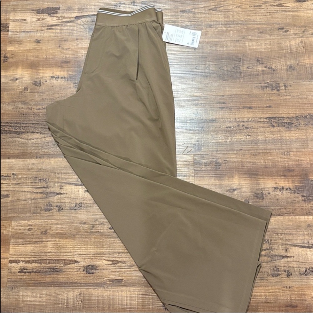 Athleta tan wide leg pants